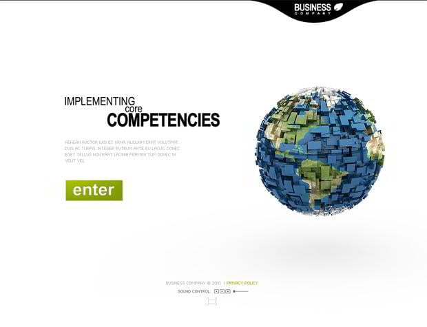globe image in web design - Business Core